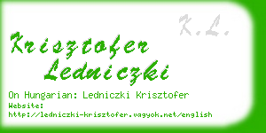 krisztofer ledniczki business card